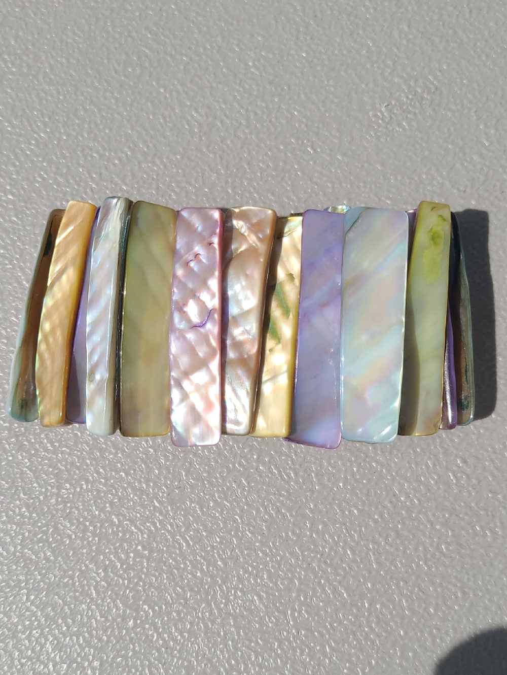 Vintage Mother of Pearl Abalone Stretch Bracelet